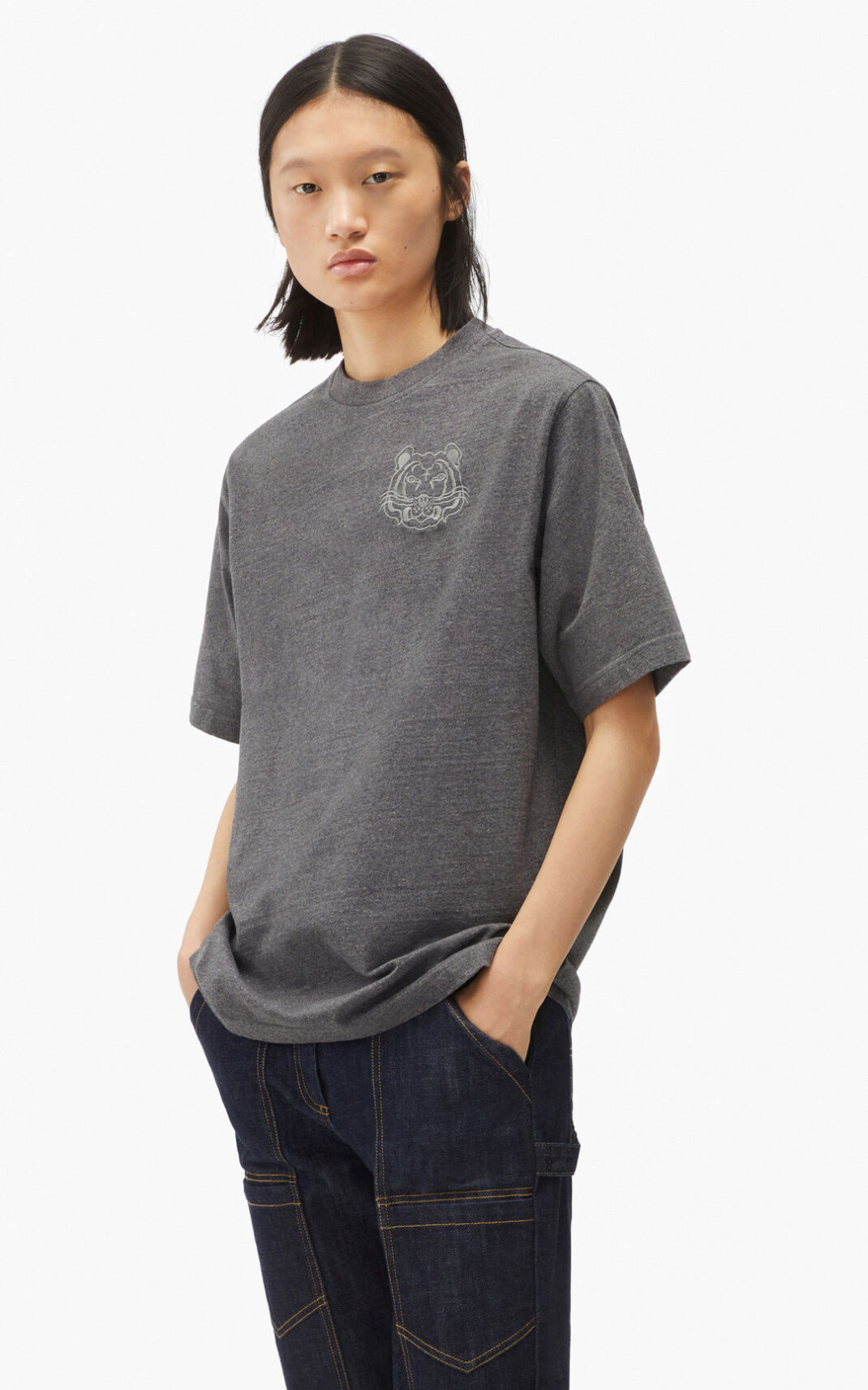 Kenzo RE/relaxed casual T-shirt Dames DonkerGrijs | 30462LEQA